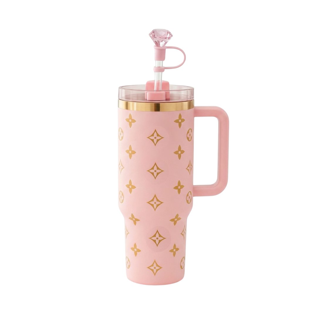 Luxus-Design Quencher Tumbler (1,2 l) – Zartrosa
