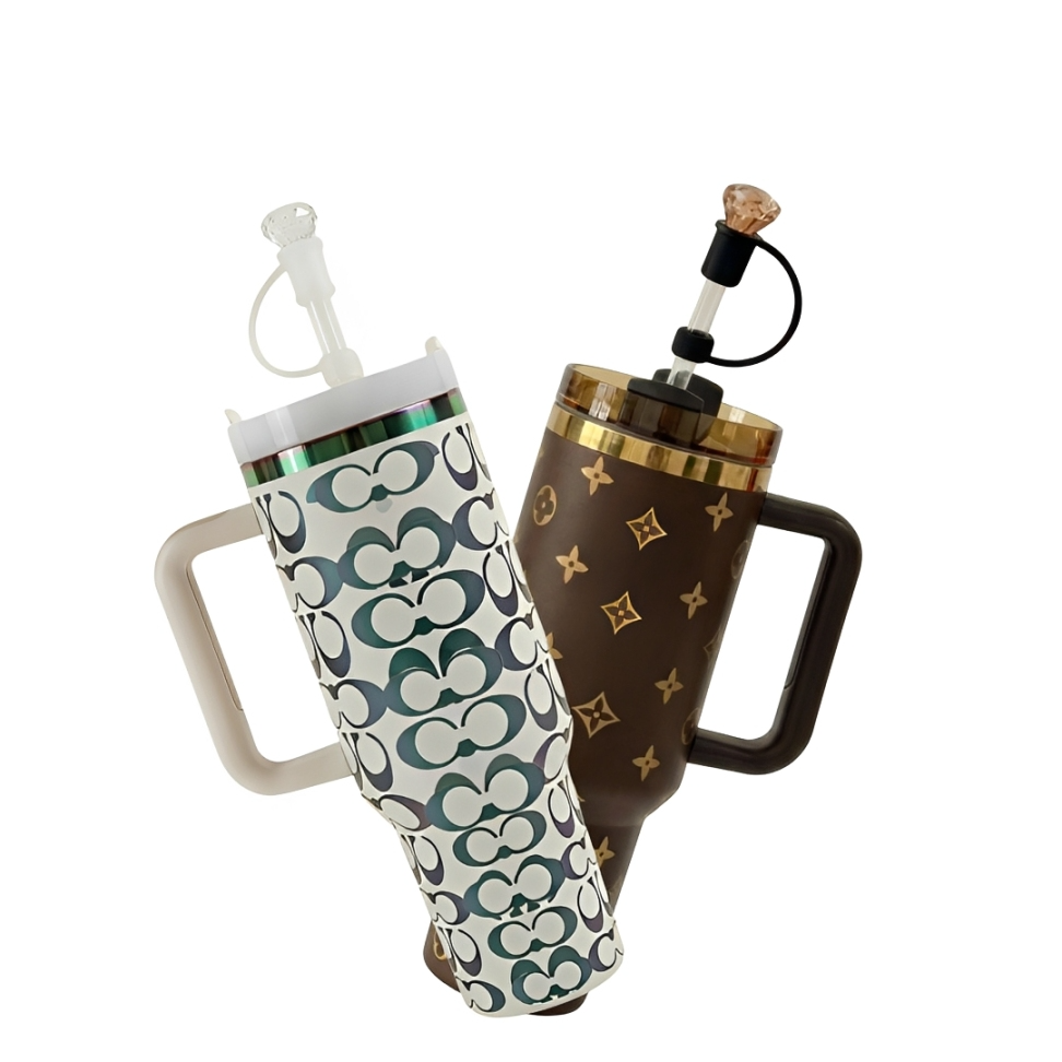 Doppel-Set Premium Tumbler H2.0 – (1,2 l) mit Strohhalm & Schlüsselanhänger