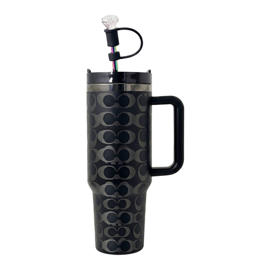 Holografischer Monogramm Tumbler (1,2 l) – Schwarz & Silber