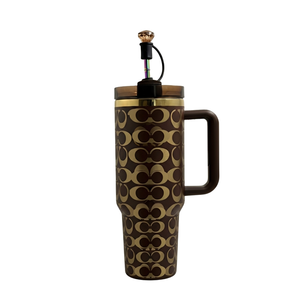 Holografischer Monogramm Quencher Tumbler  (1,2 l) – Braun